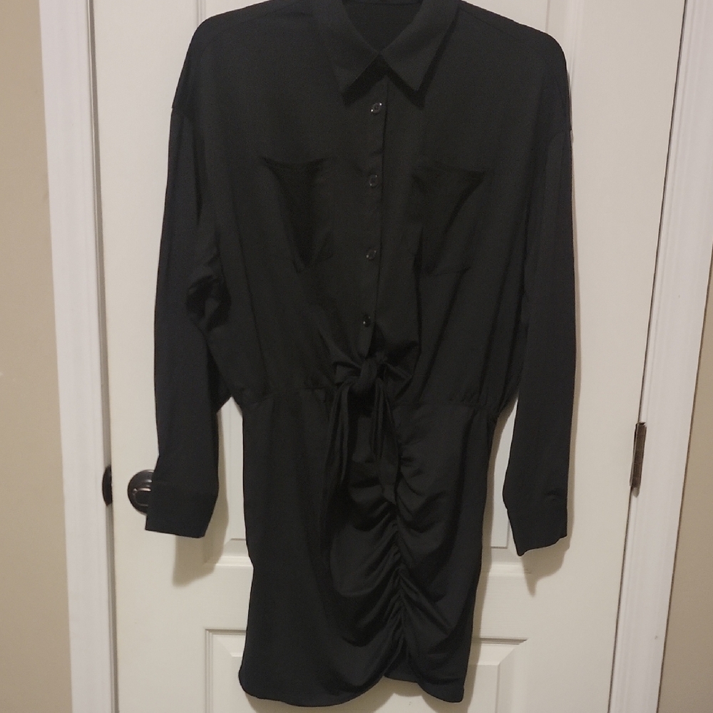 HALARA XL Black Shirt Dress